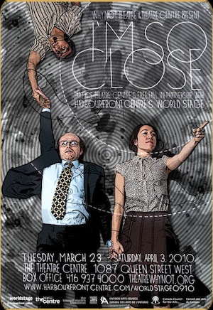 why-not Top to bottom: Ravi Jain, Troels Hagen Findsen, and Katrina Bugaj, in Why Not Theatre's "I'm So Close... It's Not Even Funny". The movement / multimedia heavy play is part of the Free Fall Festival that wraps up this weekend, though "I'm So Close" continues another week at the Theatre Centre.